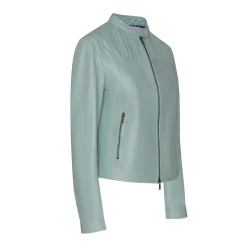 Cheap Fratelli Rossetti Aqua Green Nappa Leather Jacket | Emerald