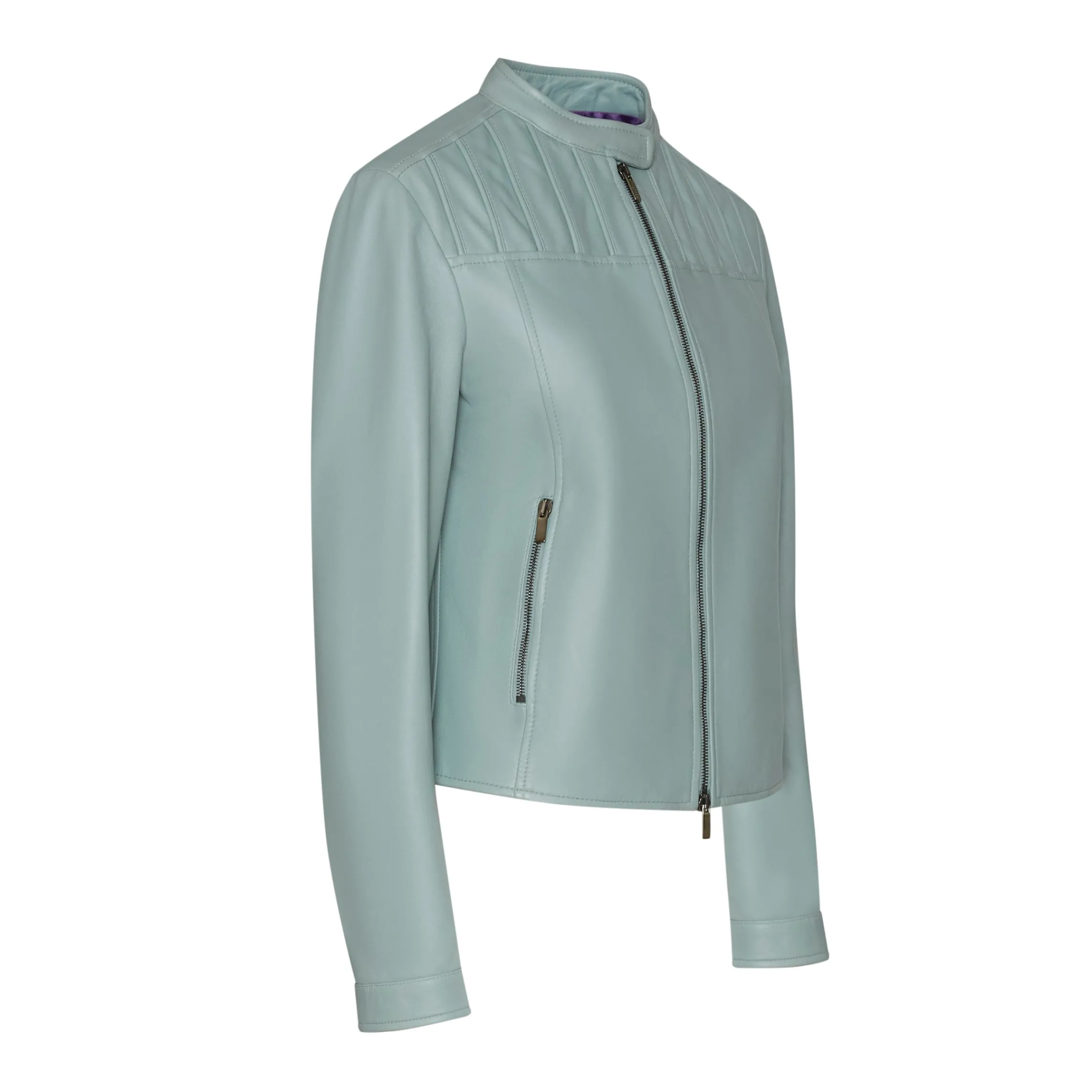Cheap Fratelli Rossetti Aqua Green Nappa Leather Jacket | Emerald