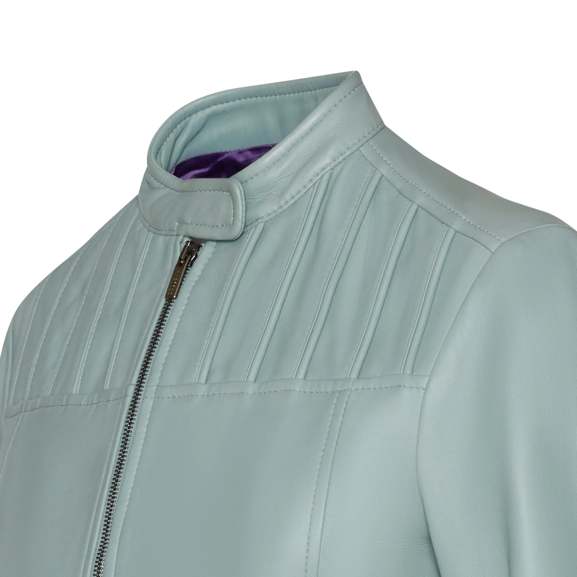 Cheap Fratelli Rossetti Aqua Green Nappa Leather Jacket | Emerald