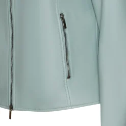 Cheap Fratelli Rossetti Aqua Green Nappa Leather Jacket | Emerald