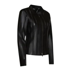 New Fratelli Rossetti Nappa Leather And Organza Jacket | Black