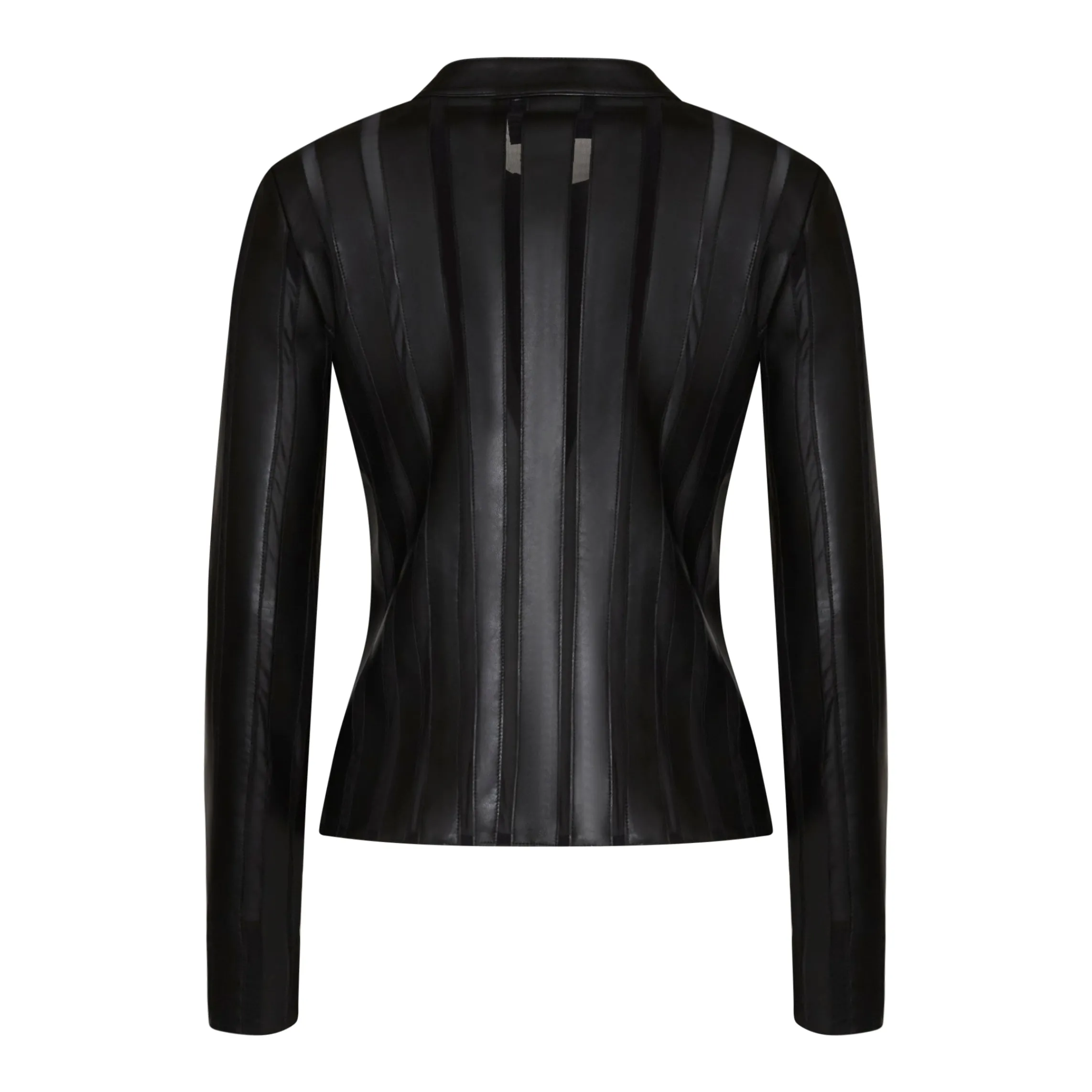 New Fratelli Rossetti Nappa Leather And Organza Jacket | Black