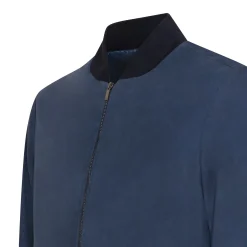Cheap Fratelli Rossetti Suede Bomber Jacket | Blue