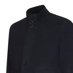 Outlet Fratelli Rossetti Blue Suede Jacket | Navy blue