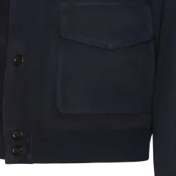 Outlet Fratelli Rossetti Blue Suede Jacket | Navy blue