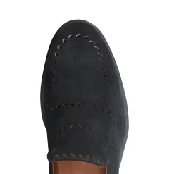 Online Fratelli Rossetti Blue Woven Suede Slippers | Navy blue