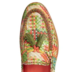 Shop Fratelli Rossetti Brera Loafer In Green Embroidered Fabric | Emerald