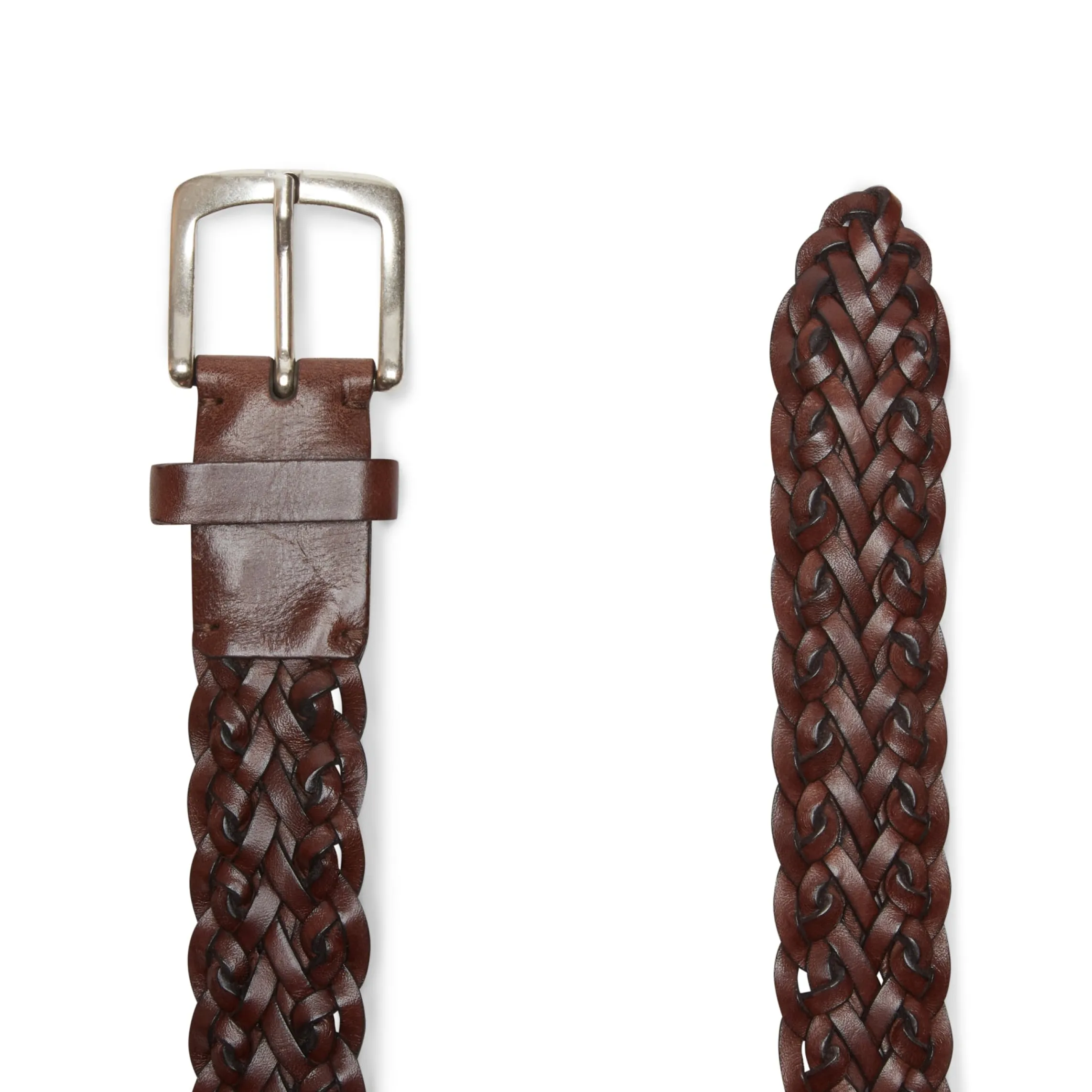 Discount Fratelli Rossetti Cintura Uomo In Pelle Intrecciata- Chestnut