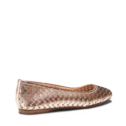 Cheap Fratelli Rossetti Gold Leather Ballet Flat | Rose gold