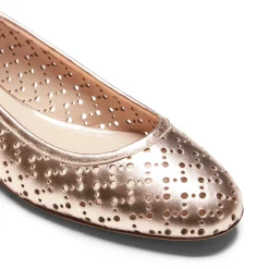 Cheap Fratelli Rossetti Gold Leather Ballet Flat | Rose gold
