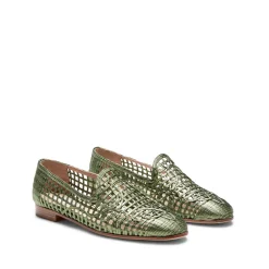 Cheap Fratelli Rossetti Green Woven Slipper | Verde