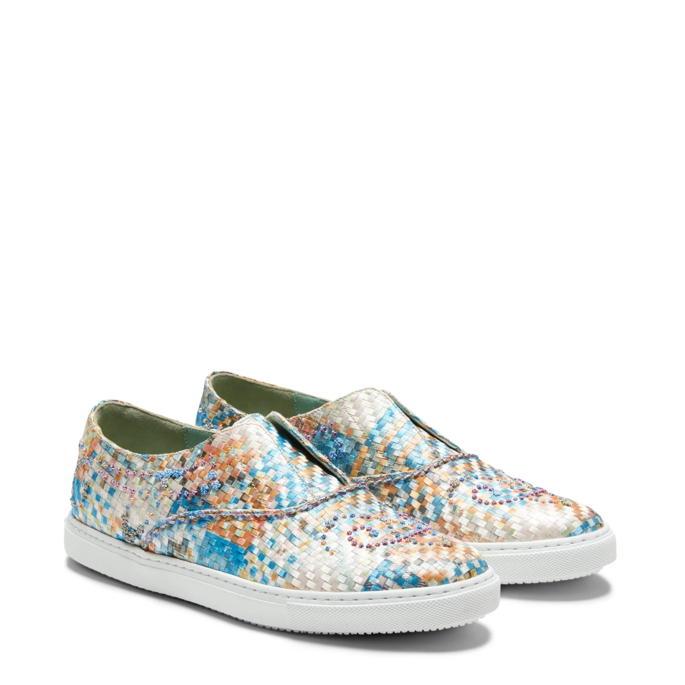 Flash Sale Fratelli Rossetti Embroidered Fabric Hobo Sport Sneakers | Light blue