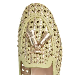 Cheap Fratelli Rossetti Woven Leather Brera Loafer | Lime green