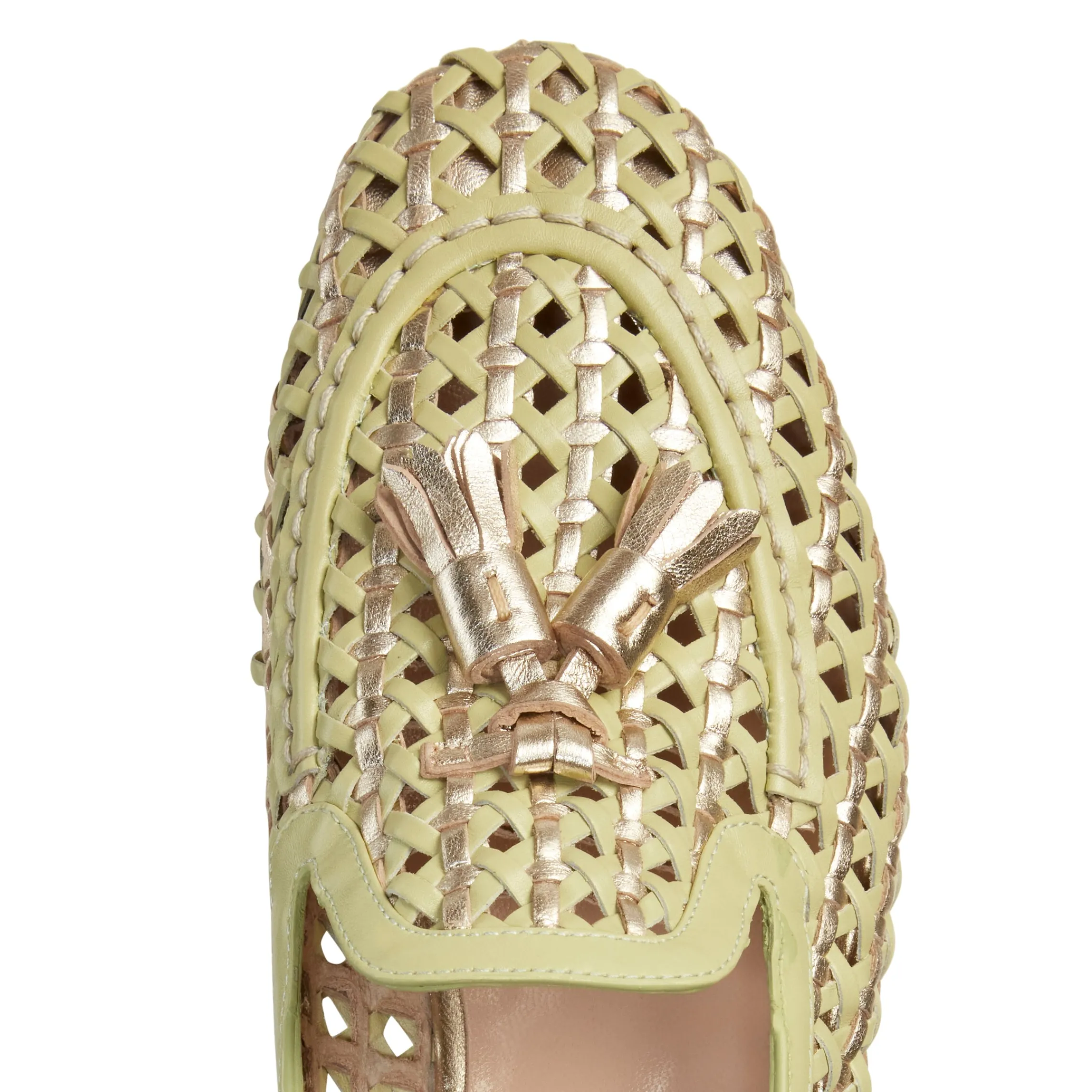 Cheap Fratelli Rossetti Woven Leather Brera Loafer | Lime green