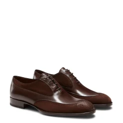 Sale Fratelli Rossetti Leather And Suede Lace-up Shoe | Mahogany