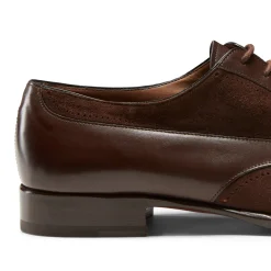 Sale Fratelli Rossetti Leather And Suede Lace-up Shoe | Mahogany