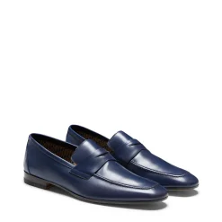 Store Fratelli Rossetti Men's Navy Blue Leather Loafer | Aquamarine