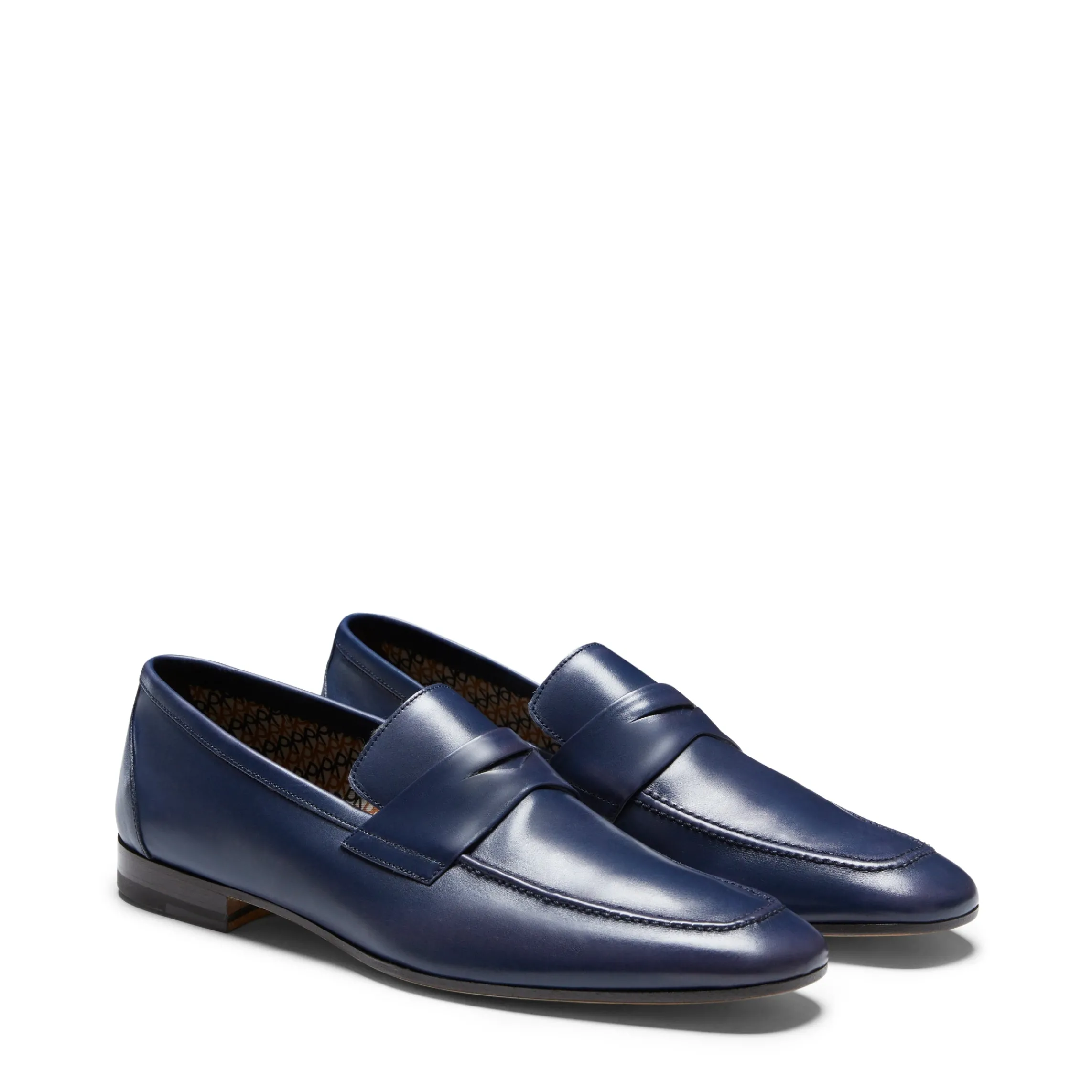 Store Fratelli Rossetti Men's Navy Blue Leather Loafer | Aquamarine
