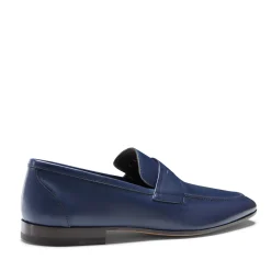Store Fratelli Rossetti Men's Navy Blue Leather Loafer | Aquamarine