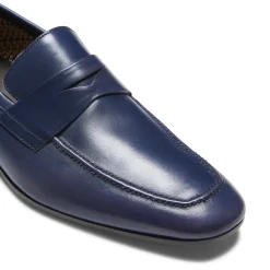 Store Fratelli Rossetti Men's Navy Blue Leather Loafer | Aquamarine