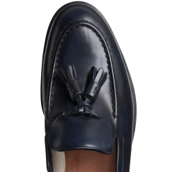 Shop Fratelli Rossetti Mocassino Brera Uomo In Pelle- Navy blue