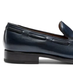 Shop Fratelli Rossetti Mocassino Brera Uomo In Pelle- Navy blue