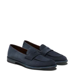 Shop Fratelli Rossetti Mocassino Fascetta Uomo In Pelle- Navy blue