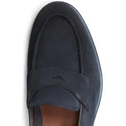 Shop Fratelli Rossetti Mocassino Fascetta Uomo In Pelle- Navy blue