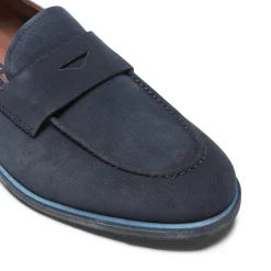Shop Fratelli Rossetti Mocassino Fascetta Uomo In Pelle- Navy blue