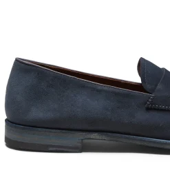 Shop Fratelli Rossetti Mocassino Fascetta Uomo In Pelle- Navy blue