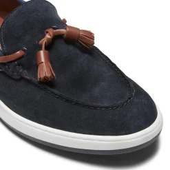 Cheap Fratelli Rossetti Mocassino Uomo In Suede- Navy blue