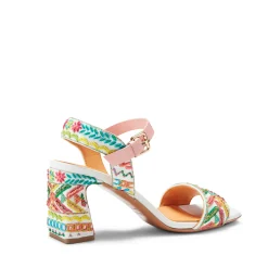 Best Sale Fratelli Rossetti Multicoloured Embroidered Leather Sandal | Orange/White