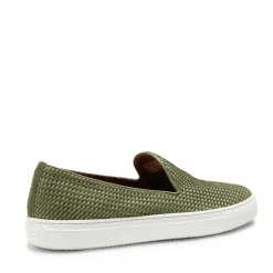 Outlet Fratelli Rossetti Green Woven Suede Slipper | Olive