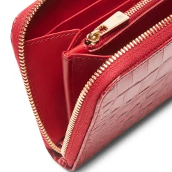 Sale Fratelli Rossetti Portafoglio Zip Around In Pelle- Cherry red