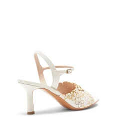 Discount Fratelli Rossetti Sandalo Donna Romantic Flower In Pelle- Ivory