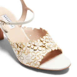 Discount Fratelli Rossetti Sandalo Donna Romantic Flower In Pelle- Ivory