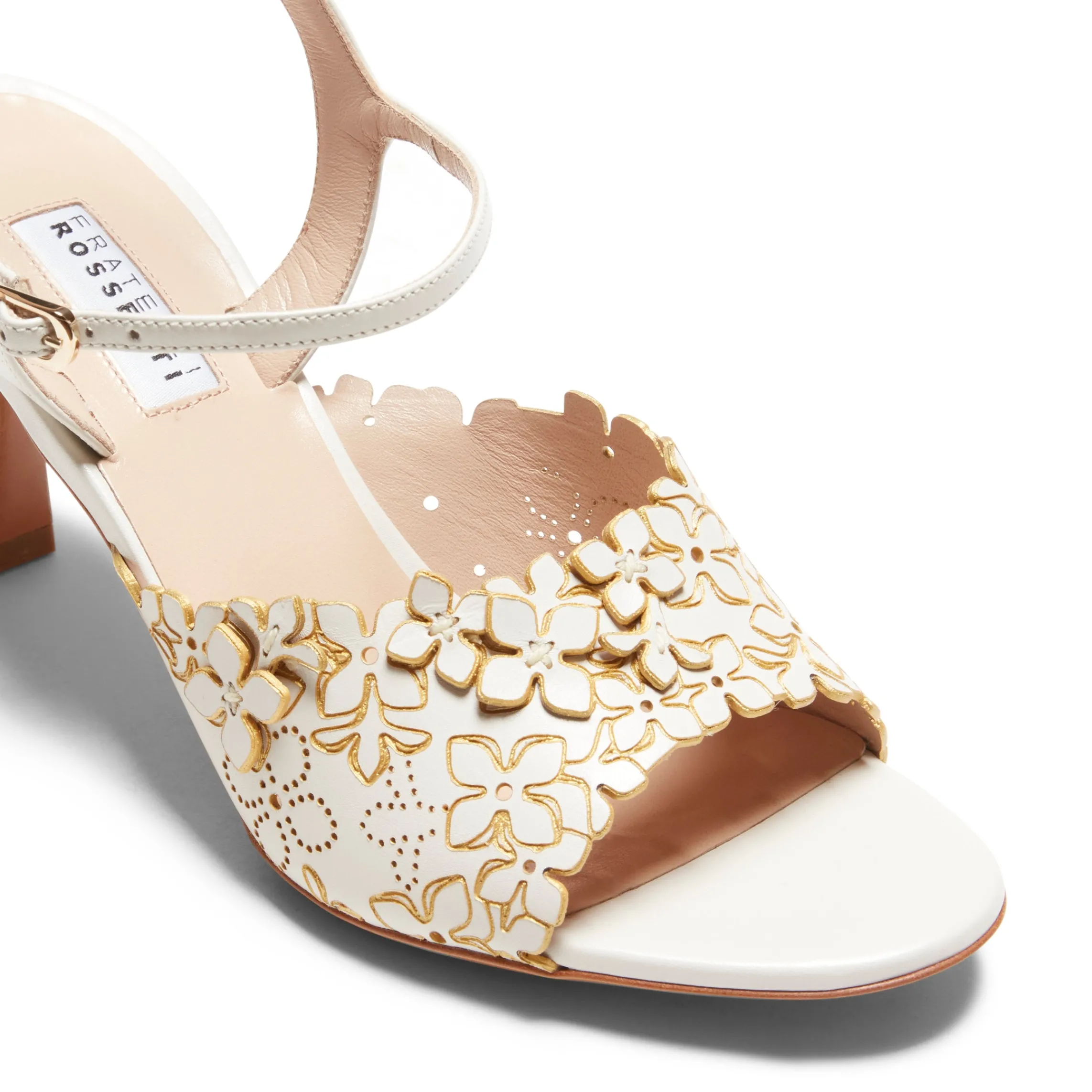 Discount Fratelli Rossetti Sandalo Donna Romantic Flower In Pelle- Ivory