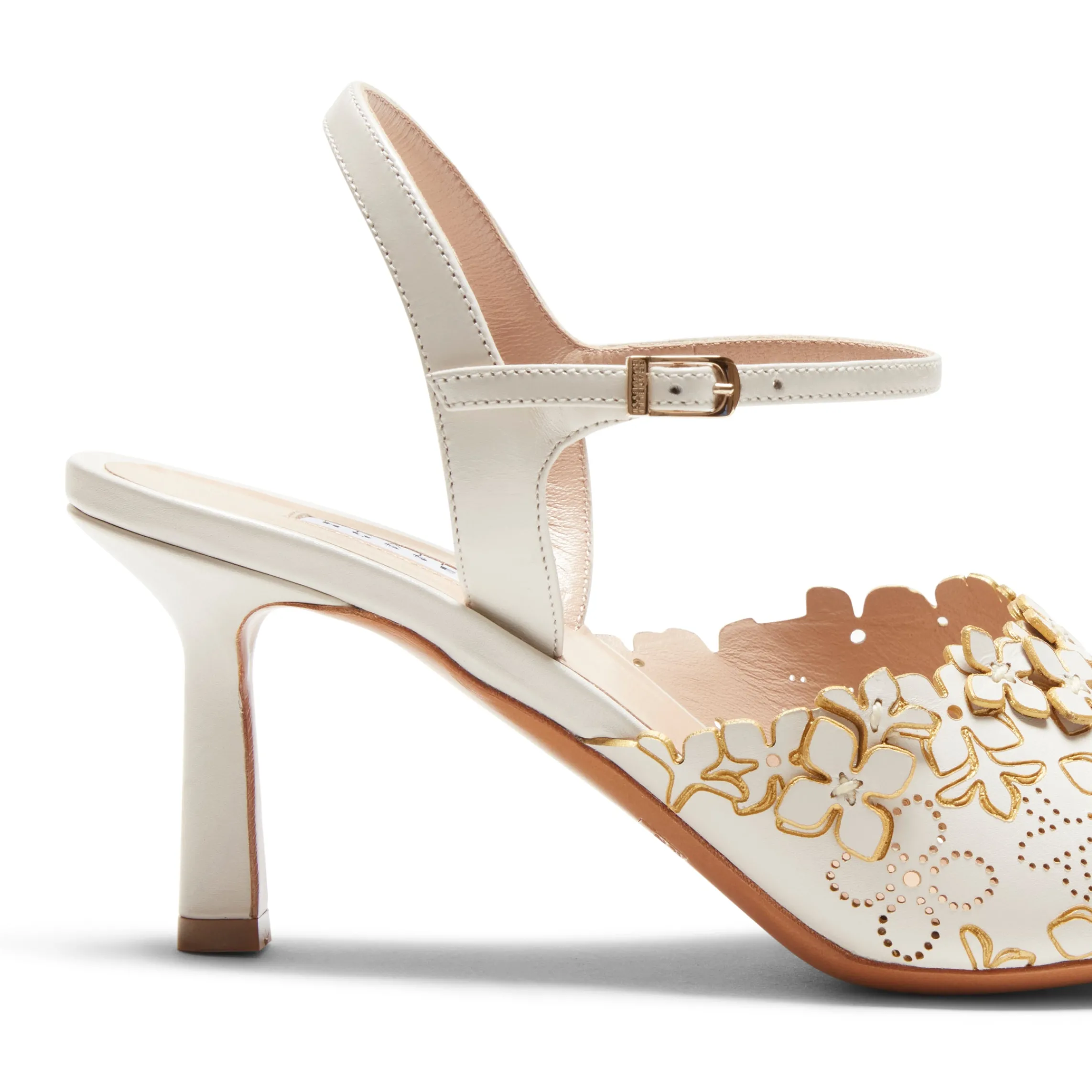Discount Fratelli Rossetti Sandalo Donna Romantic Flower In Pelle- Ivory