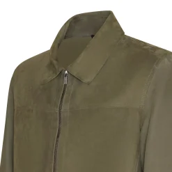 Clearance Fratelli Rossetti Green Suede Jacket | Seaweed