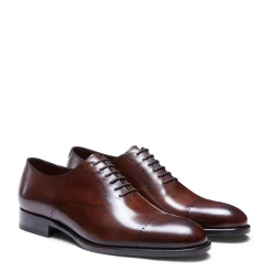 Store Fratelli Rossetti Smooth Black Leather Oxford Shoe | Chestnut