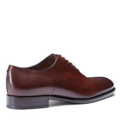 Store Fratelli Rossetti Smooth Black Leather Oxford Shoe | Chestnut