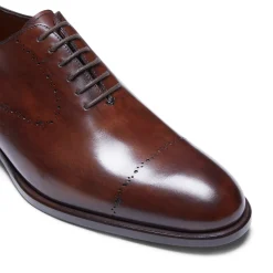 Store Fratelli Rossetti Smooth Black Leather Oxford Shoe | Chestnut