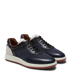 Shop Fratelli Rossetti Sneaker Uomo In Pelle E Tessuto- Navy blue