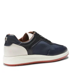 Shop Fratelli Rossetti Sneaker Uomo In Pelle E Tessuto- Navy blue
