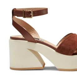 Online Fratelli Rossetti Suede Wedge Sandal | Cognac