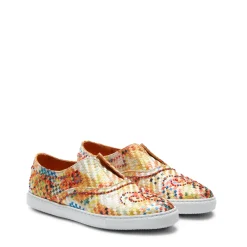 Shop Fratelli Rossetti Embroidered Fabric Hobo Sport Sneakers | Sun yellow
