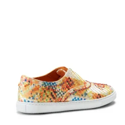 Shop Fratelli Rossetti Embroidered Fabric Hobo Sport Sneakers | Sun yellow