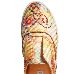 Shop Fratelli Rossetti Embroidered Fabric Hobo Sport Sneakers | Sun yellow