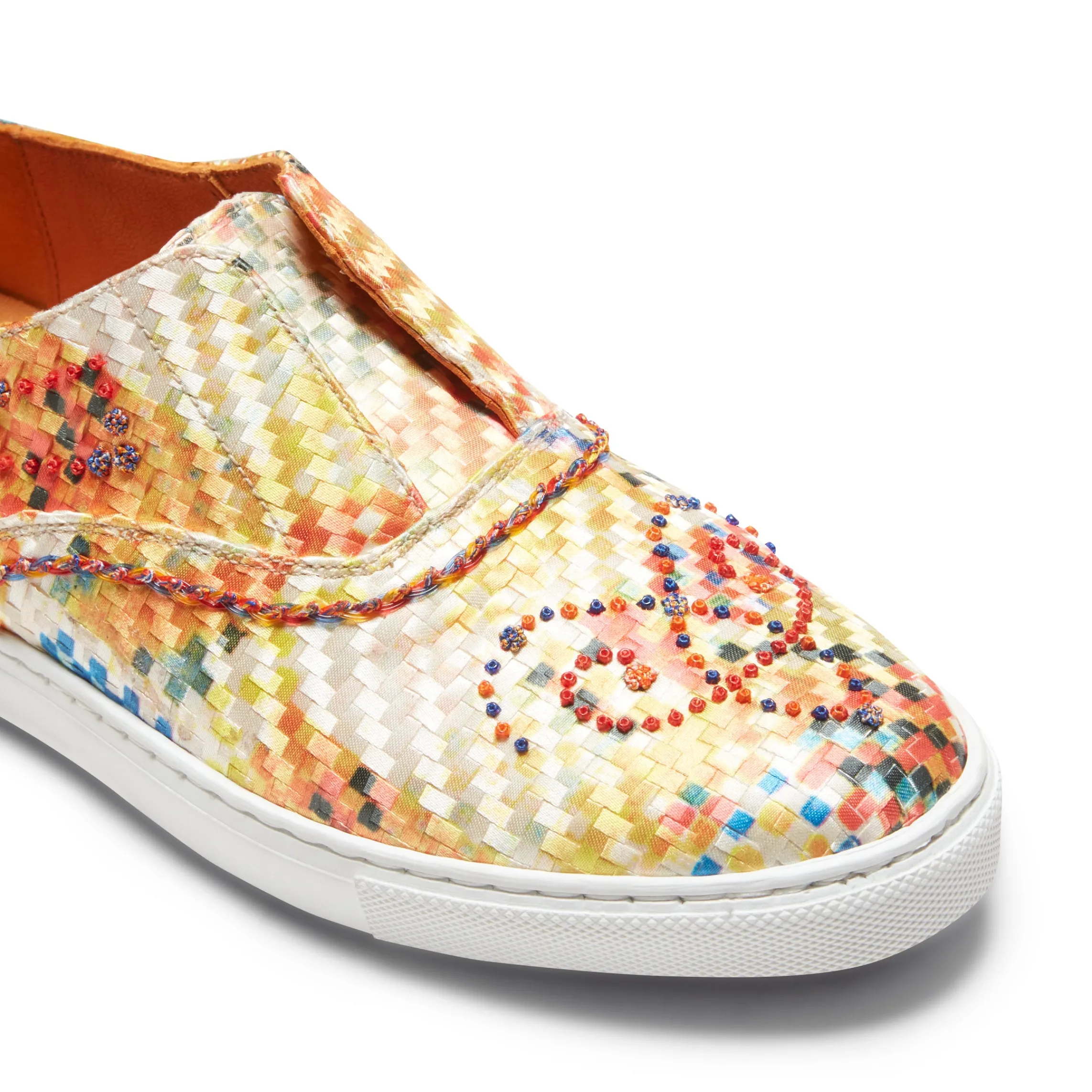 Shop Fratelli Rossetti Embroidered Fabric Hobo Sport Sneakers | Sun yellow