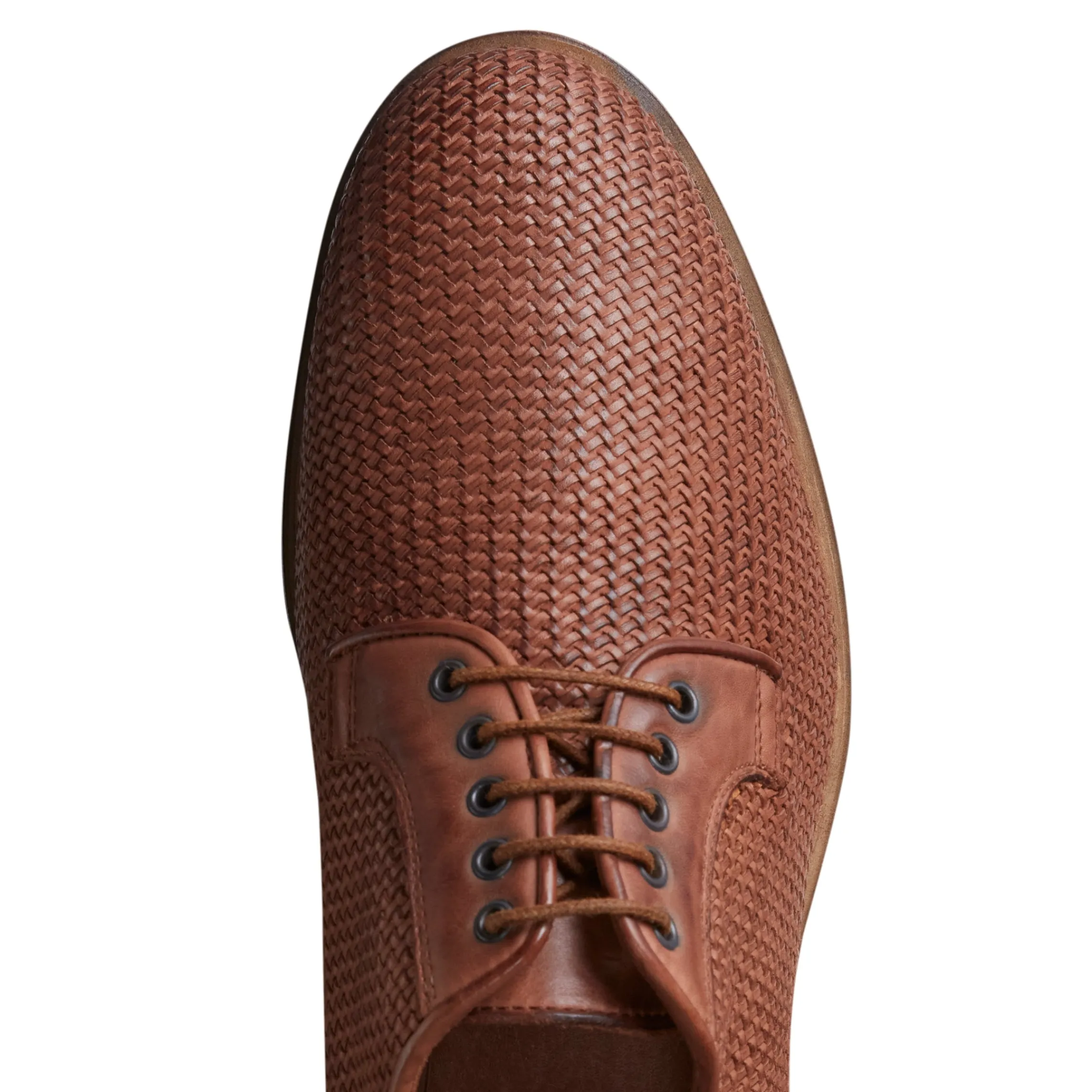 Cheap Fratelli Rossetti Woven Leather Lace-up Shoe | Tobacco Brown